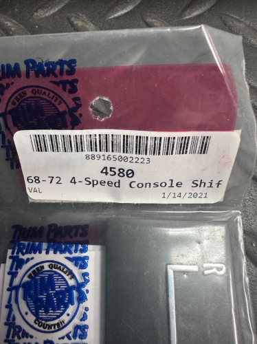 Trim Parts Speed Console Shift Plate - 4580 - For Chevy Chevelle & El Camino