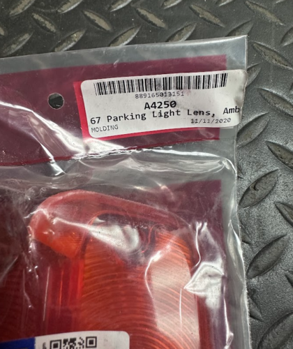 Trim Parts Amber Parking Light Lenses - A4250 - For Chevy Chevelle & El Camino