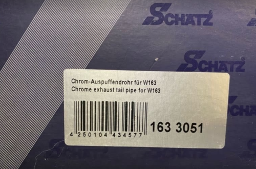 SCHATZ Chrome Exhaust Tail Pipe - 163 3051 - Fits Mercedes-Benz W163 ML270