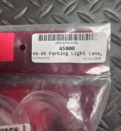Trim Parts Parking Light Lenses - A5800 - For Chevrolet Corvette 1968-1969