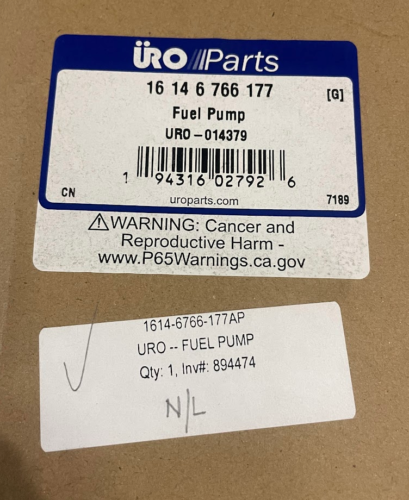 URO Fuel Pump & Sender Unit - 16-14-6-766-177 - For Mini Cooper S 2002-2004
