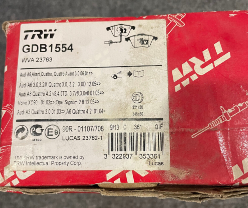 TRW Front Brake Pads - GDB1554 - For Audi A4 2003 - 2005 / A6 2004 - 2011
