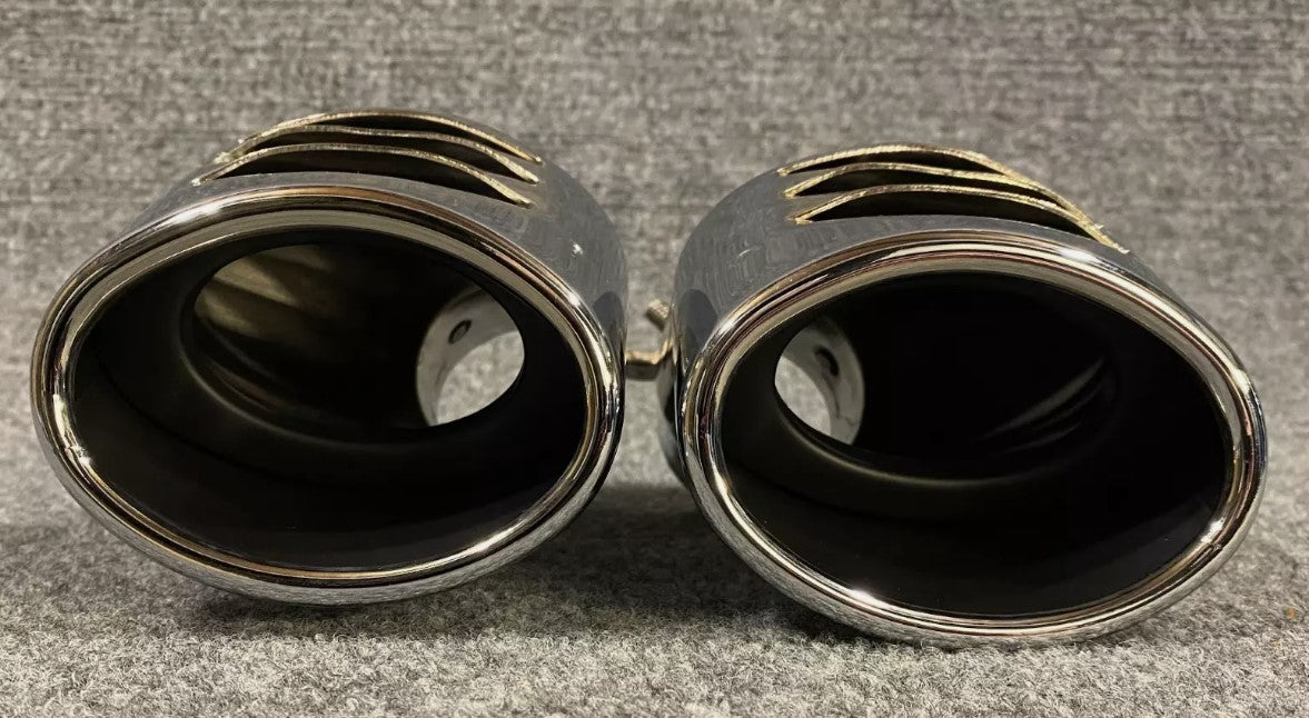SCHATZ Chrome Double Exhaust Pipes - 203 6081 - Fits Mercedes-Benz C240 & C320