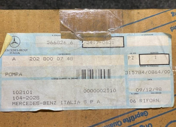 Mercedes-Benz Vacuum Pump - A 202 800 07 48 - MBZ C230, C280, C43AMG & C36AMG