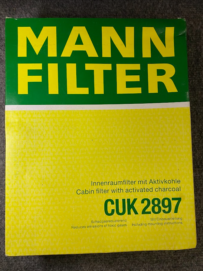 Mann Filter Cabin Air Filter - CUK 2897 / 2108300818 - For MBZ & Chrysler 94-08