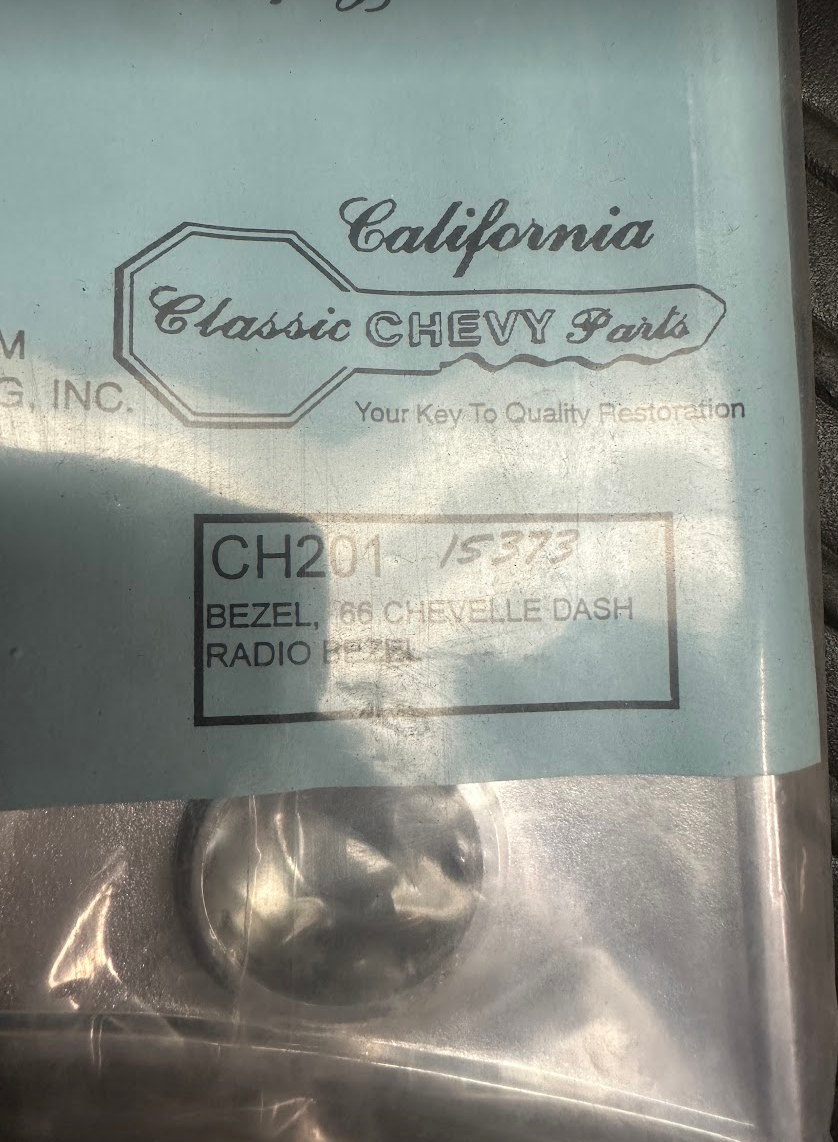 DKM MFG, INC. Dash Radio Bezel - CH201 - For Chevrolet Chevelle 1966