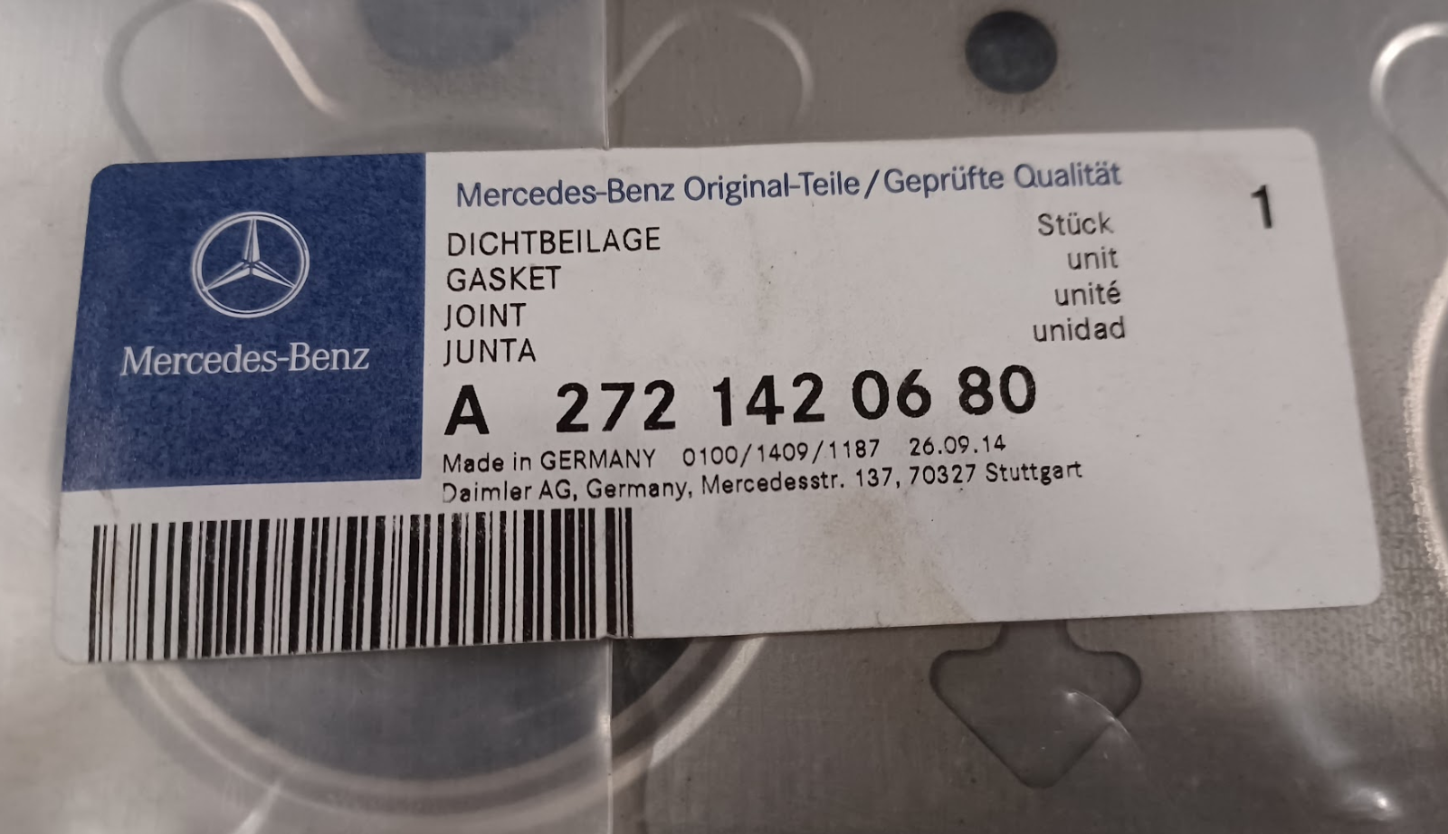 Mercedes-Benz Exhaust Manifold Gasket - A 272 142 06 80 - Fits MBZ C230 & More