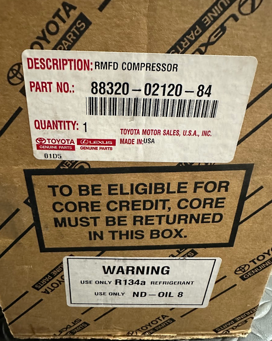 Toyota Reman Compressor Assy - 88320-02120-84 - For TY Matrix & Corolla 2003-08