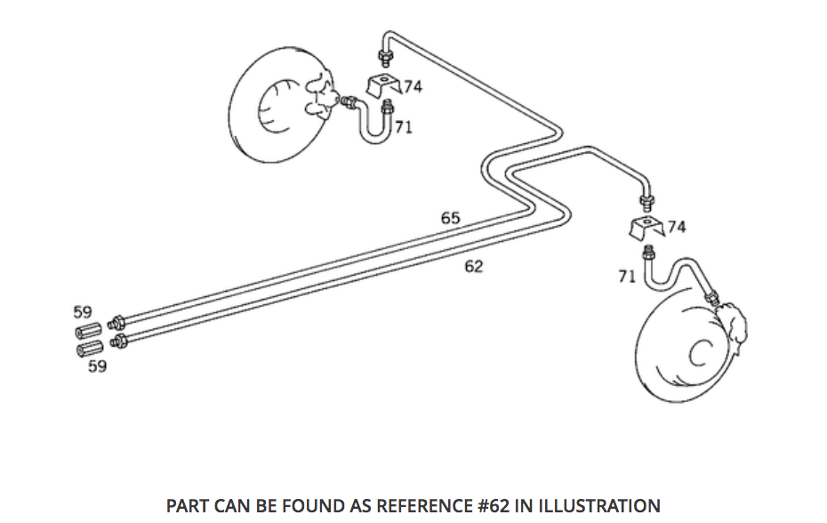 Mercedes-Benz Rear Brake Line - 123-420-88-28-64 / 123420882864 Fits MBZ C36 AMG