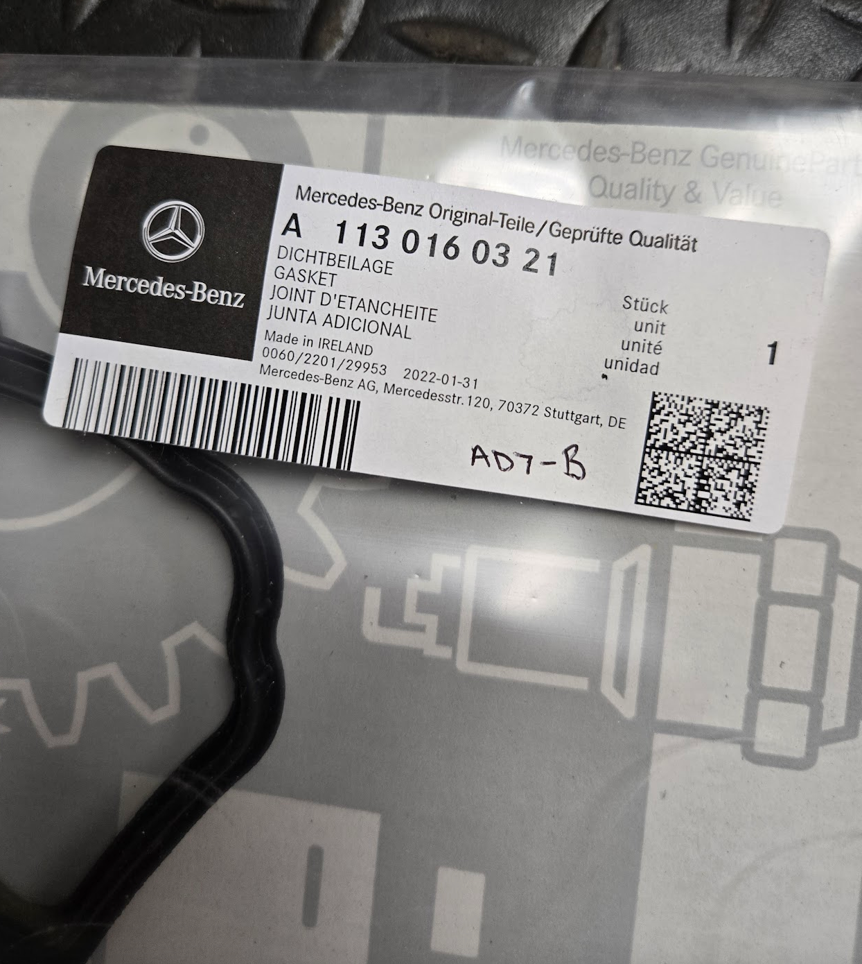 Mercedes-Benz Eng. Valve Cover Gasket - 113-016-03-21 - For MBZ 1998-2011