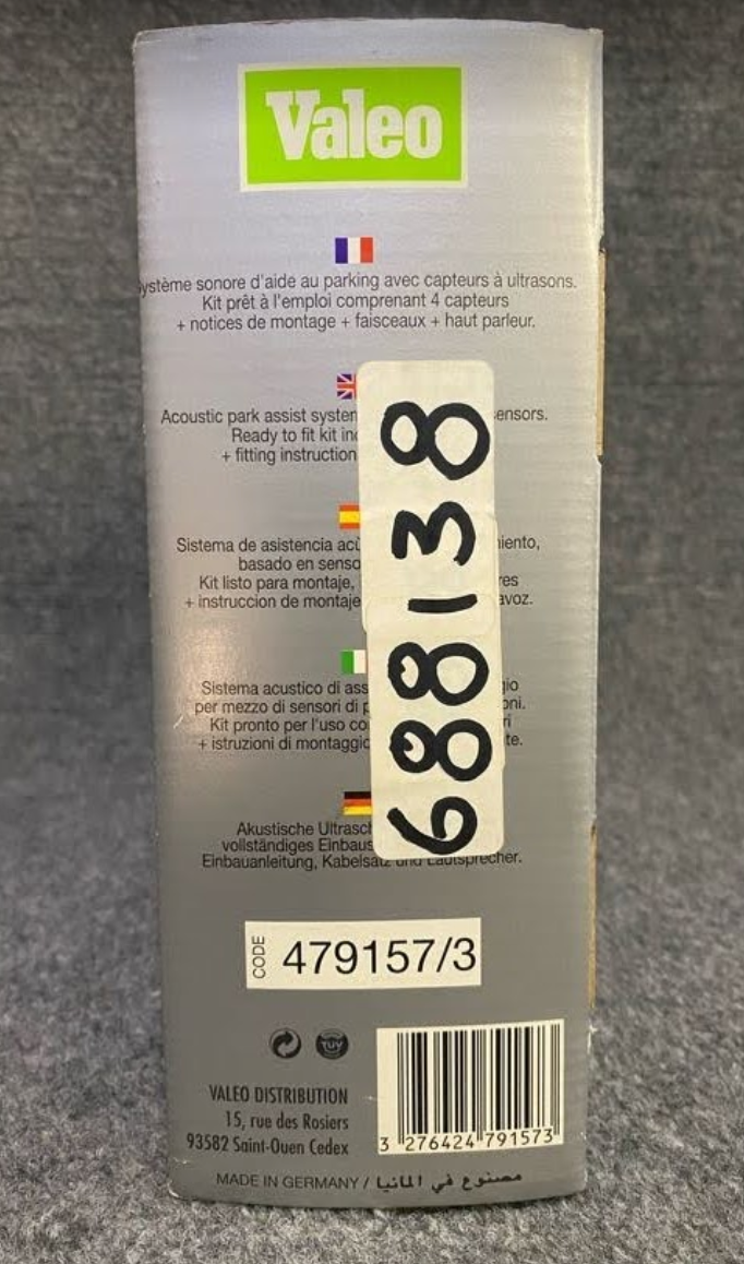 Valeo Master Park System - 688138 / Code 479157/3 - 4 Sensors