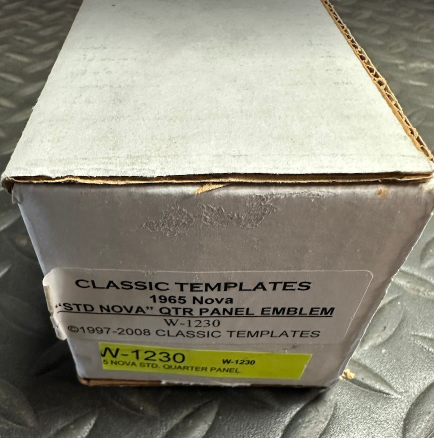 Classic Templates STD qtr. Panel Emblem Template Kit - W-1230 -For Chevy Nova 65