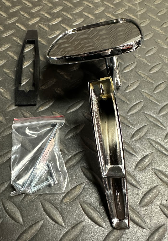 Left Exterior View Mirror w/ Mounting Kit - TM008 - For Various GM 1969-1972