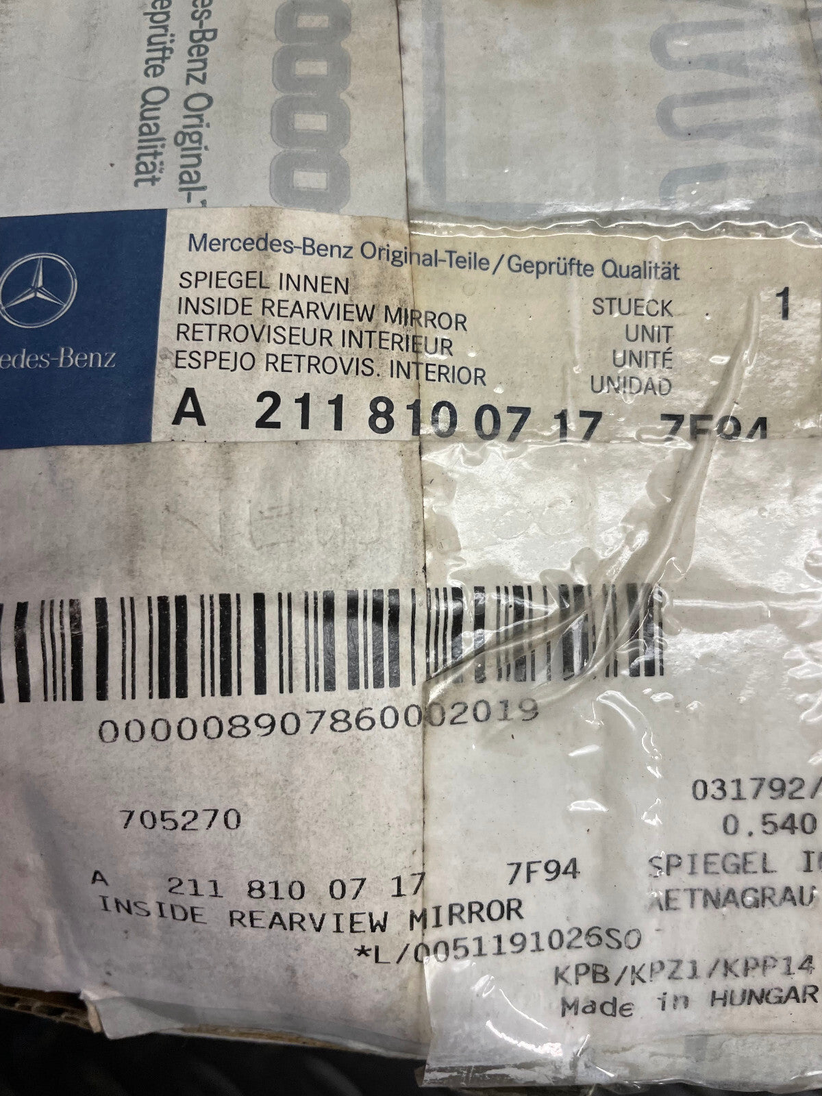 Mercedes-Benz Inside Rearview Mirror - 211-810-07-17-7F94 - Fits MBZ E320 & More