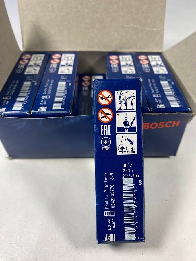Bosch Double Platinum Spark Plug (10) - 0242235776 / 12122158252 For BMW 2006-10