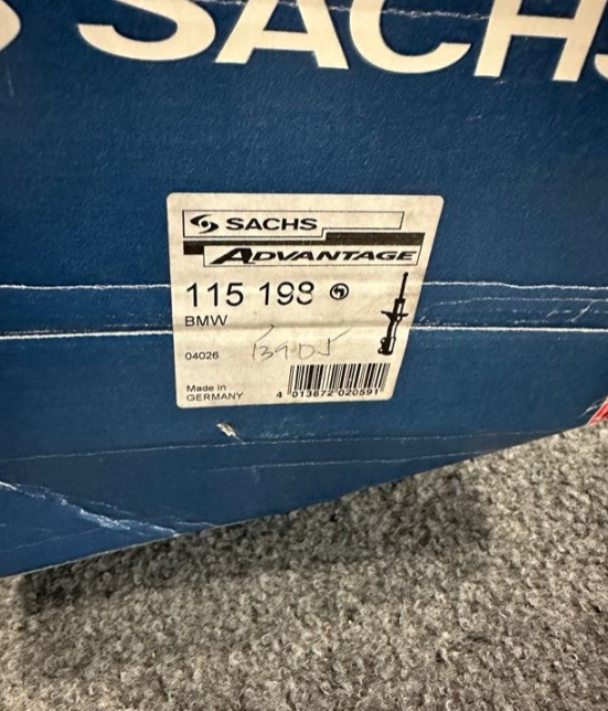 Sachs Shock Absorber - 115 198 / 31-31-1-139-415 - Fits BMW 320i & 325i 92