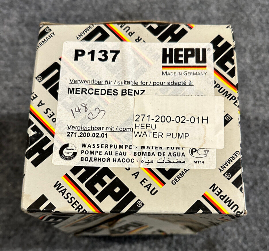Hepu Water Pump - 271-200-02-01H / P137 - Fits MBZ C 230 / C250 & Others