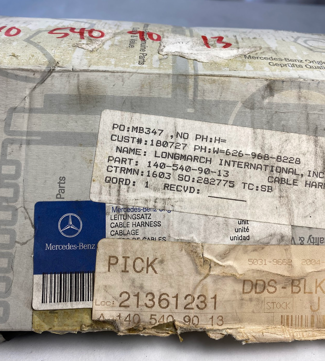 Mercedes-Benz Auto. 5-Speed Trans. Cable Harness - 140-540-90-13 - For MBZ W140