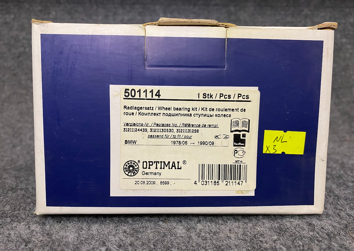 Optimal Front Wheel Hub Assembly Kit - 501114 / 31-21-1-124-439 - For BMW 82-89