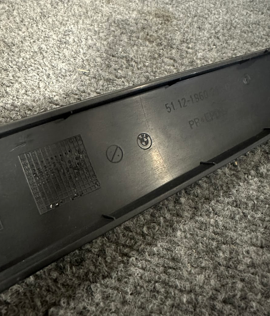 BMW Bumper Right Side Molding - 51 12 1 960 724 - Fits BMW 318i, 318is & More