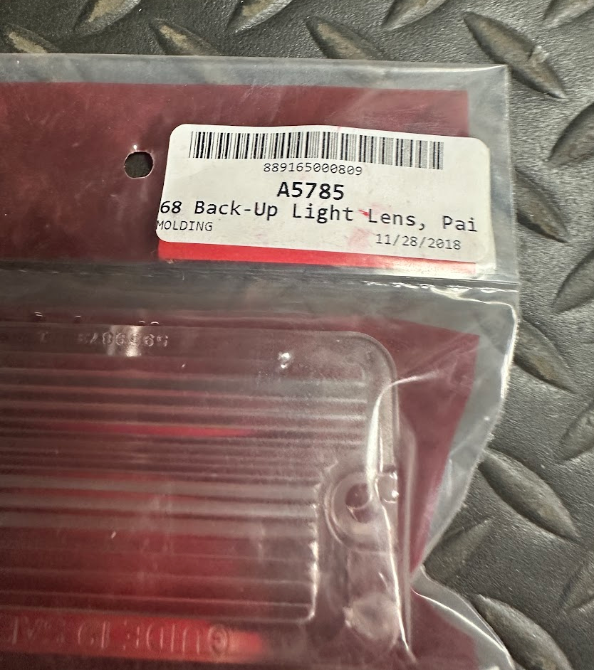 Trim Parts Back Up Lenses - A5785 - For Chevrolet Corvette 1968