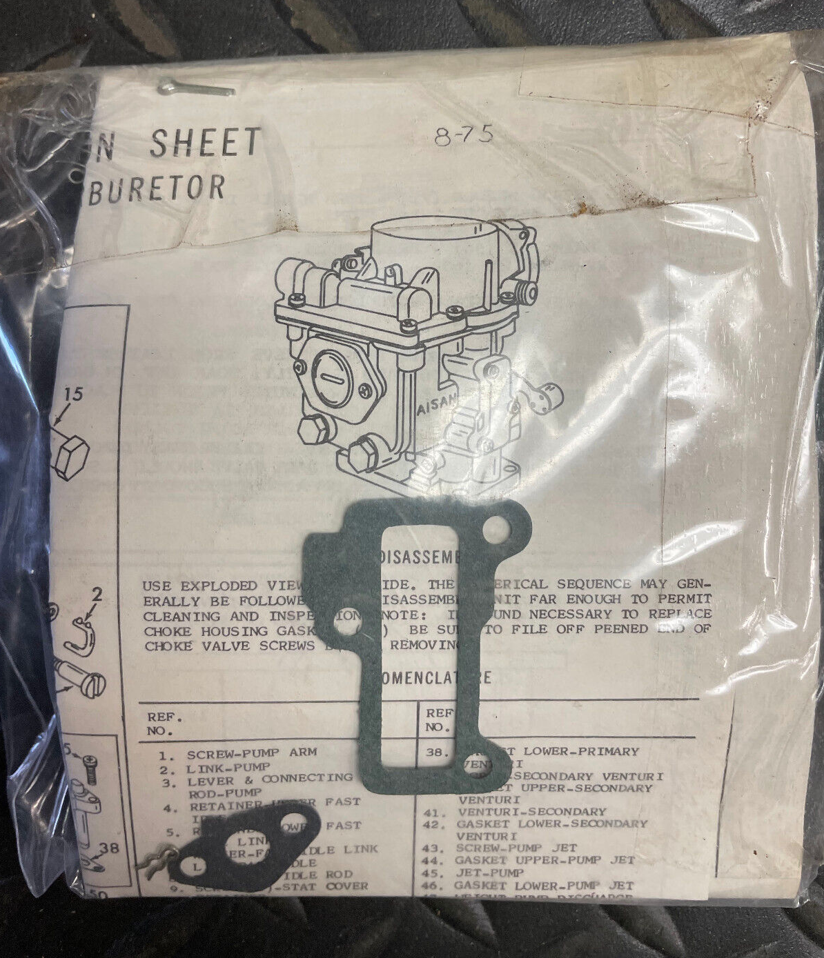Tomco Carburetor Kit - 5329A - For Toyota Corona & Mark II 1969 - 1971