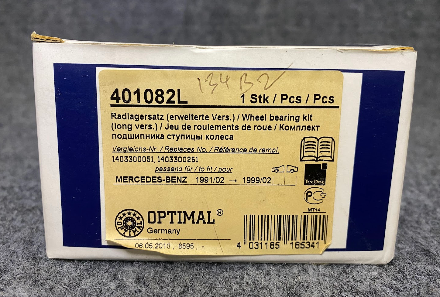 Optimal Front Wheel Bearing Kit - 401082L - For Mercedes S320, S420, S500 & More