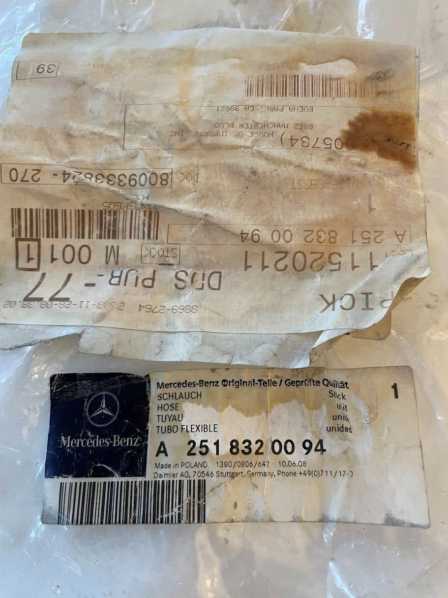 Mercedes-Benz Front Drain Hose - 251-832-00-94 - For MBZ GLE 400, GLS 450 & More