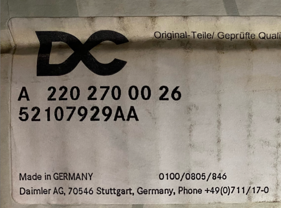 Mercedes-Benz Automatic Transmission Output Shaft - 220- 270-00-26 - Fits MBZ
