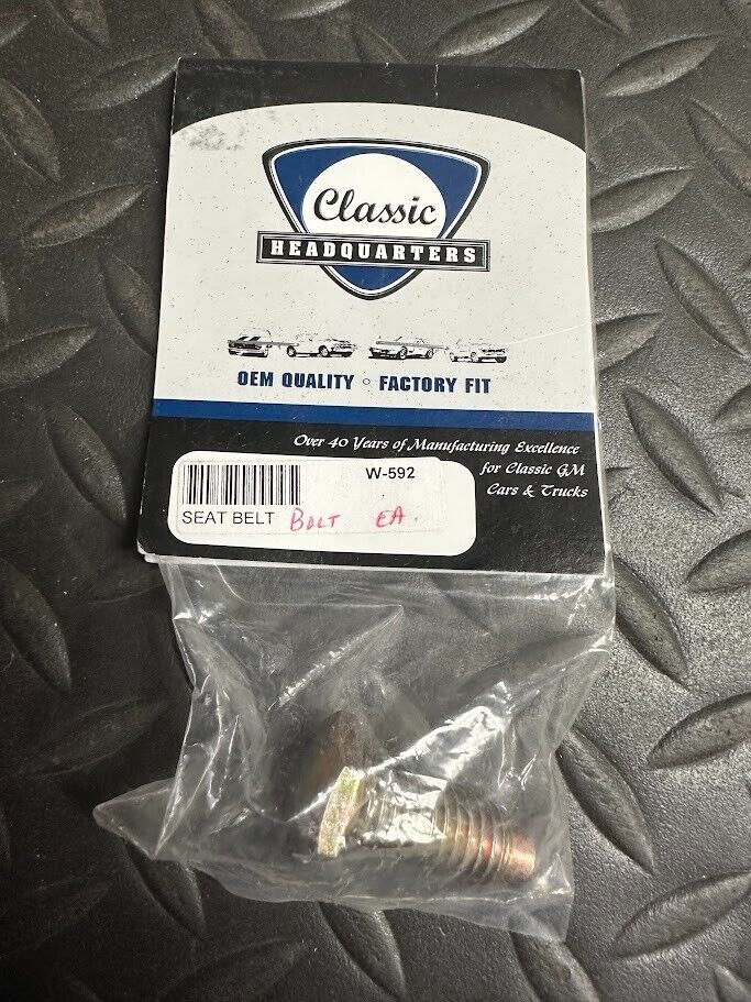 Classic Headquarters Rear Belt Bolt - W-592 - For Chevy Camaro & More 1967-1972