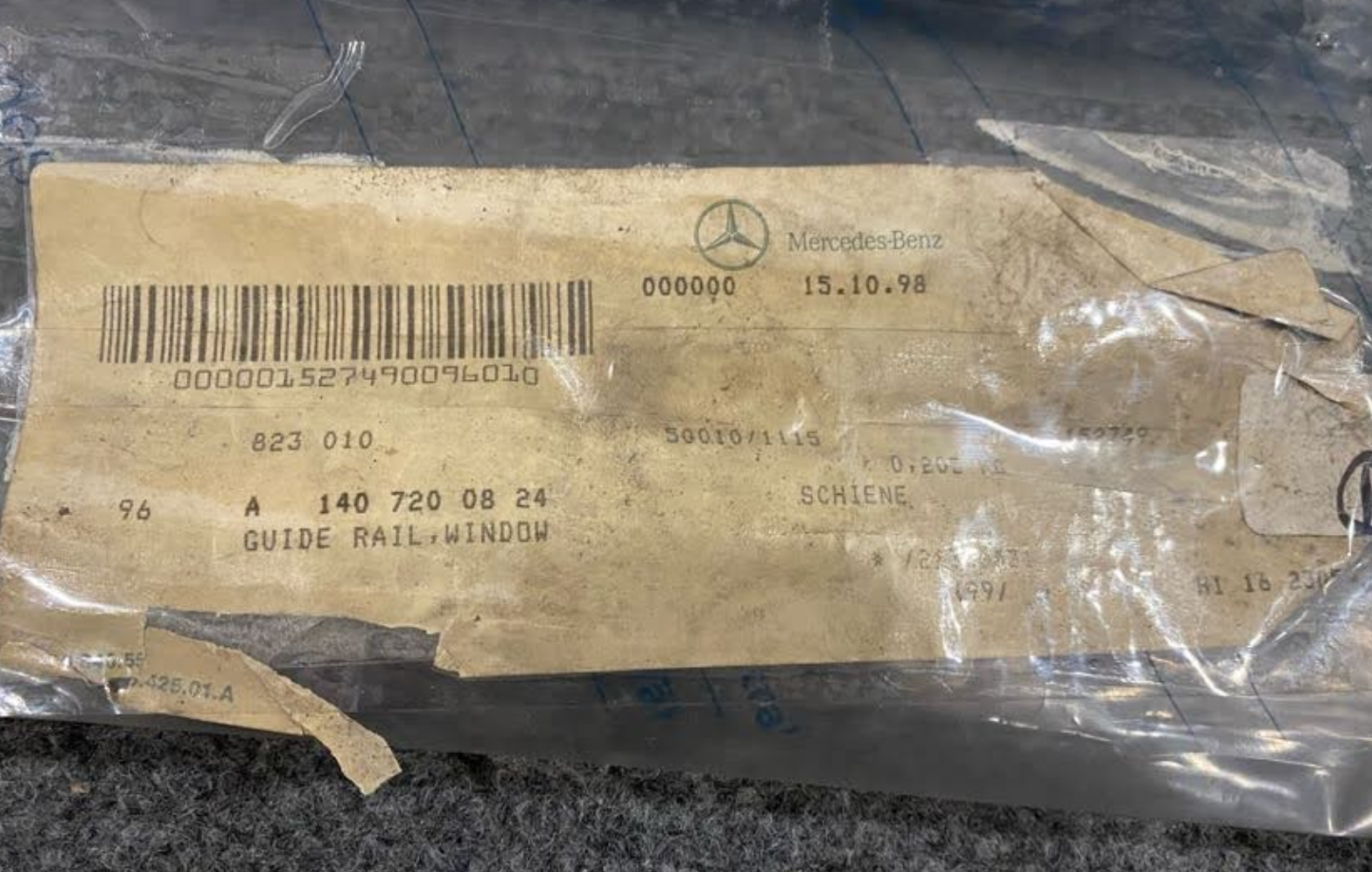 Mercedes-Benz RH Window Guide Rail - A 140 720 08 24 - Fits MBZ CL500 & More