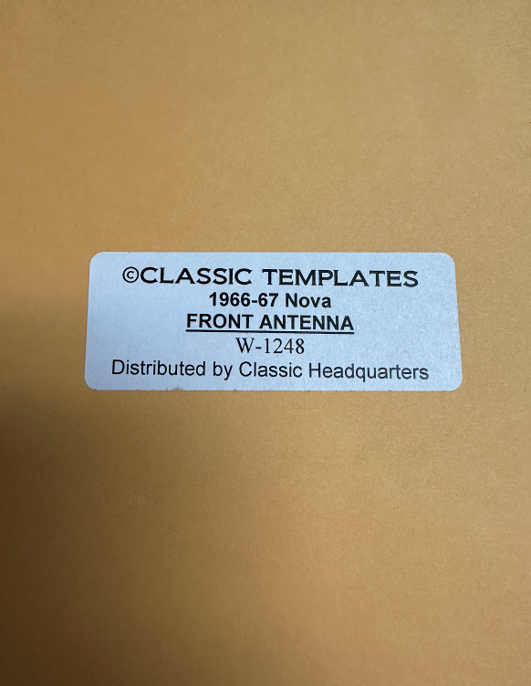 Classic Templates Front Antenna Passenger Side Template Kit - W-1248 - For Chevy