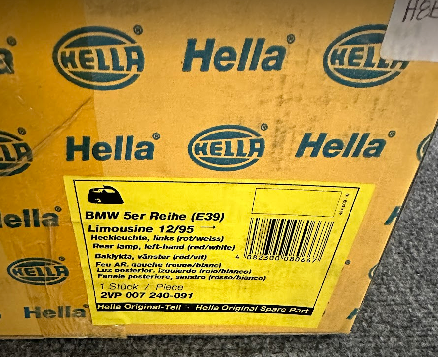 Hella Left Tail Lamp Assy - 2VP 007 240-091 - Fits BMW 535i, 540i, M5 & More