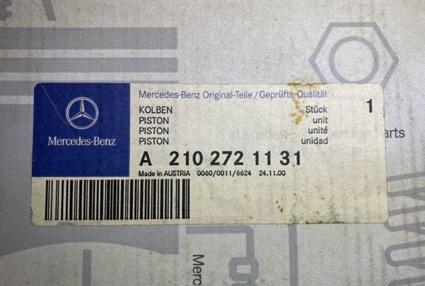 Mercedes-Benz Piston - 210-272-11-31 - Fits MBZ E320 / ML320 / C230 & Others