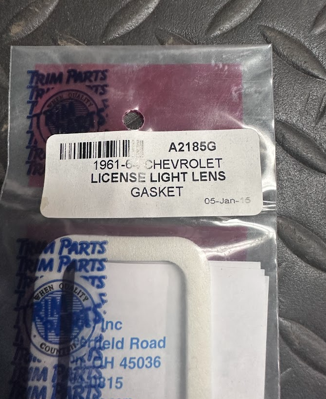 Trim Parts License Lamp Lens Gasket - A2185G - For Chevy, Pontiac & Oldsmobile