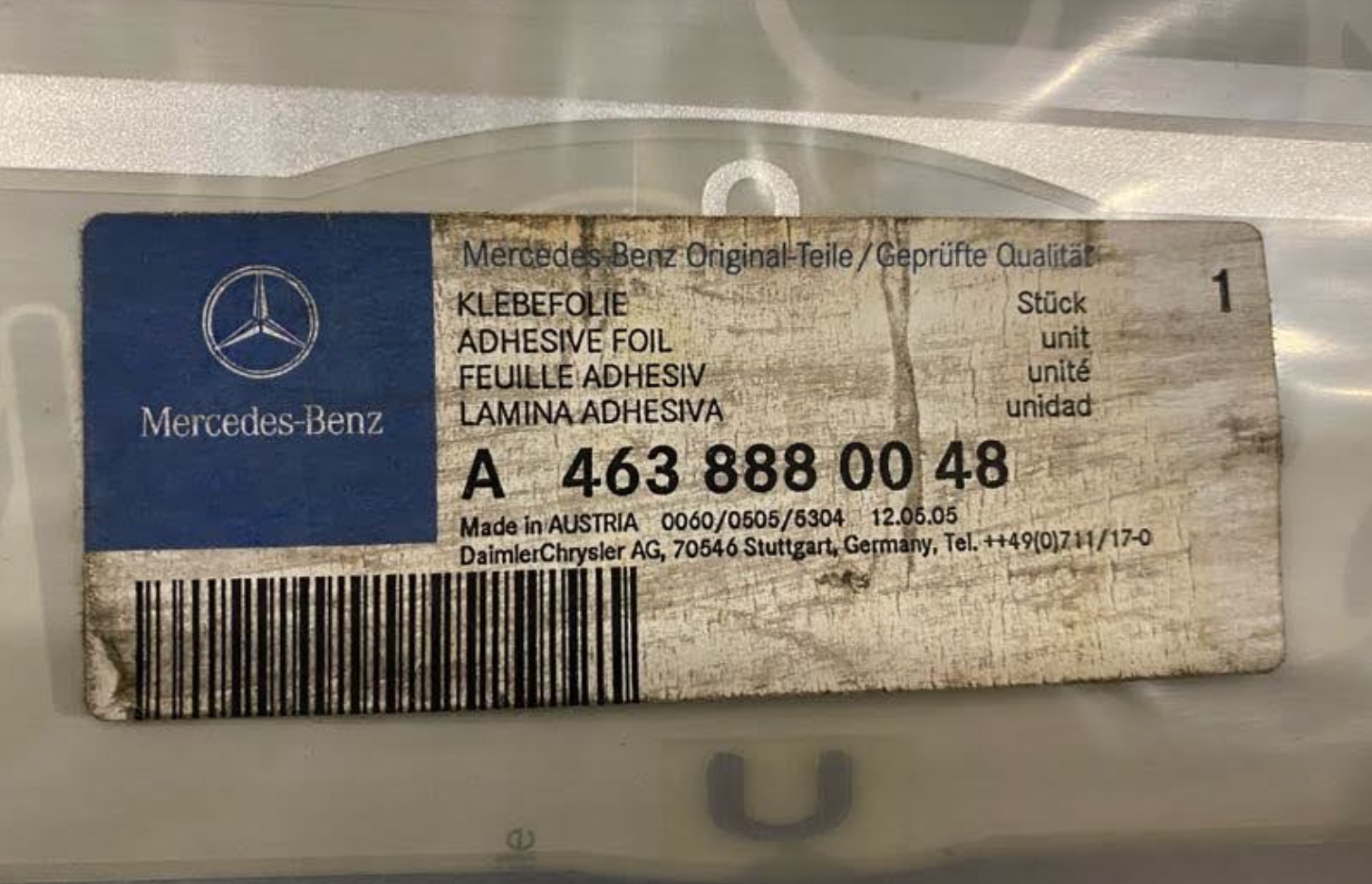 Mercedes-Benz Adhesive Foil - A 463 888 00 48 - Fits MBZ G500 & G55 AMG 2002-08