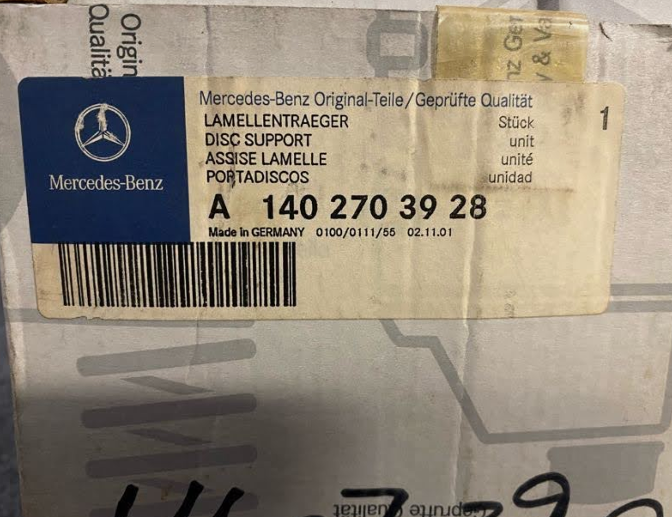 Mercedes-Benz Clutch K3 Disc Support - A 140 270 39 28 -Fits MBZ SL Class & More