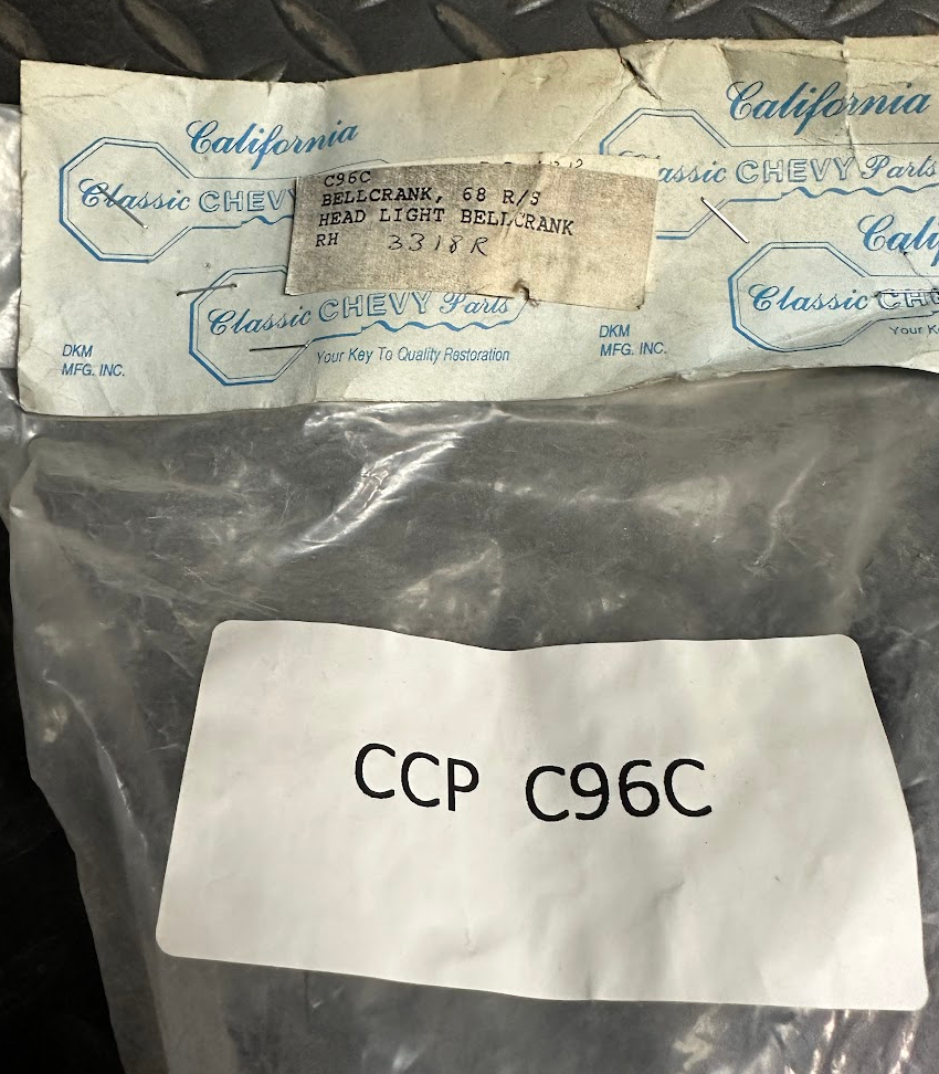 DKM MFG, INC. RH Headlight Bell Crank - CCP C96C - For Chevrolet Camaro RS 1968