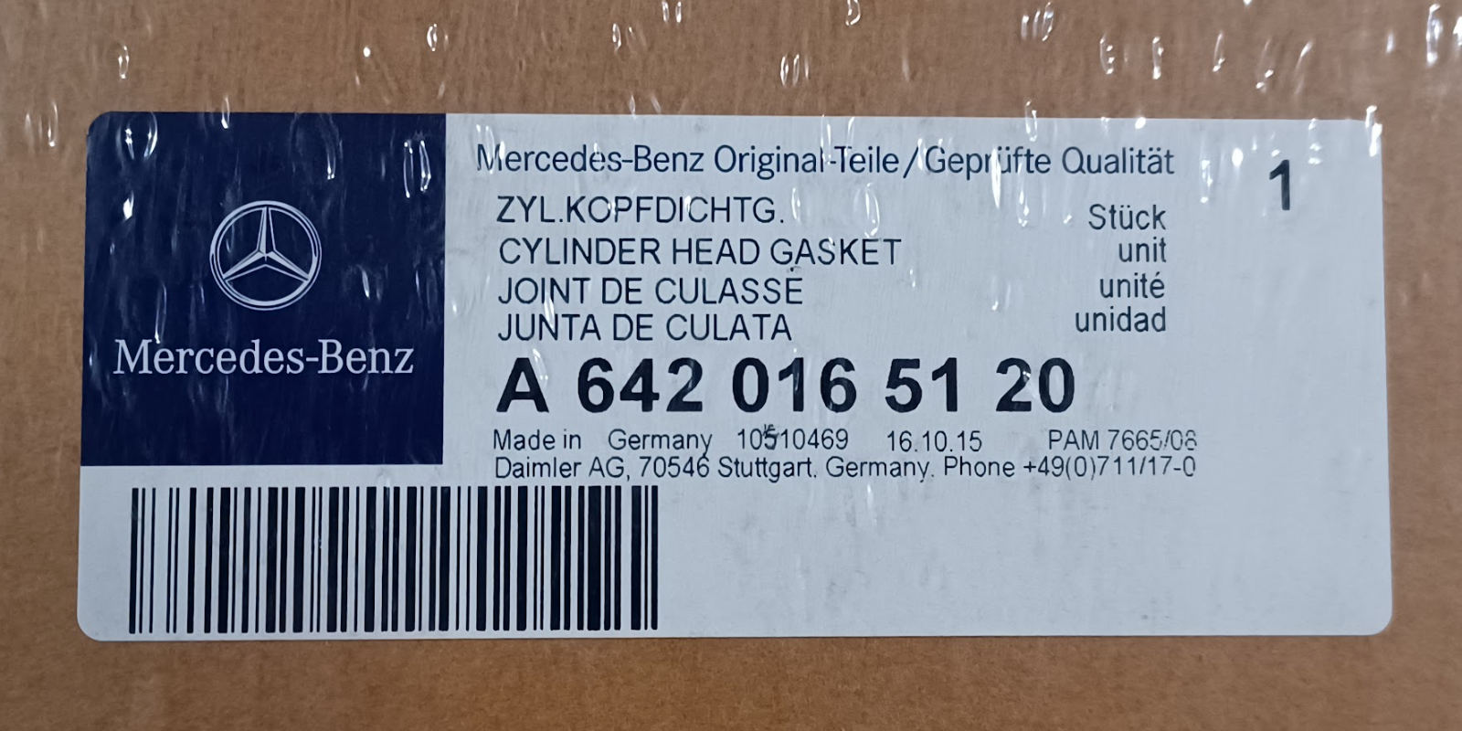Mercedes-Benz Cylinder Head Gasket - A 642 016 51 20 - Fits MBZ E320 & More