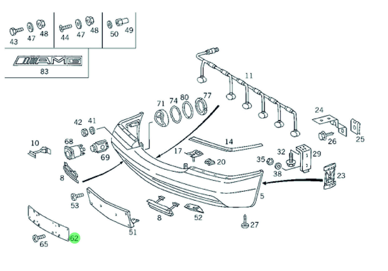 Mercedes-Benz Plate - 129-817-00-11 -For MBZ 300SD / 500SEC / 400SE & Others