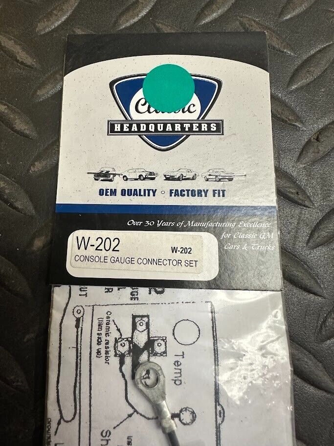 Classic Headquarters Console Gauge Connector Set W/ Oil Nut - W-202 - For Chevy