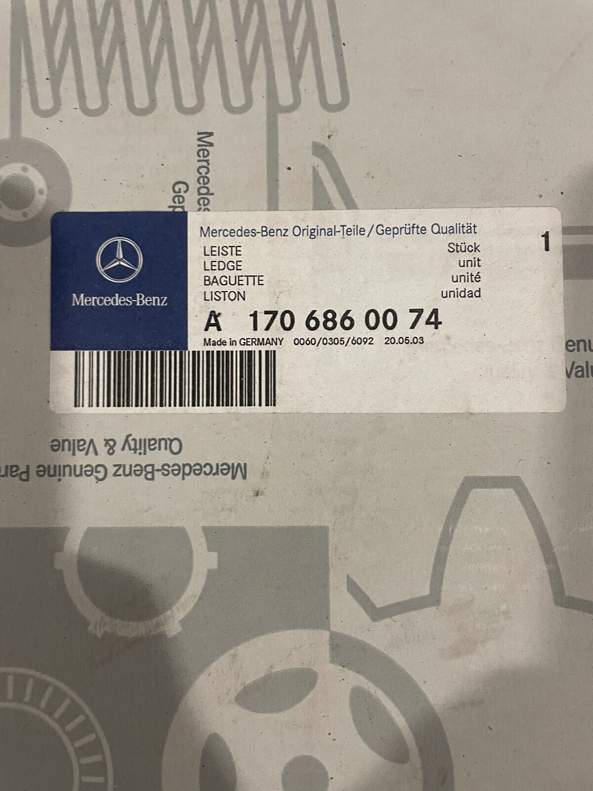 Mercedes-Benz Left Strip - A1706860074 - For Mercedes-Benz SLK 230 & SLK 320