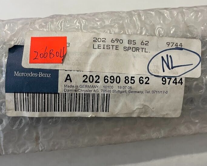 Mercedes-Benz Rear LH Door Central Strip - 202-690-85-62 - For MBZ C280 & More