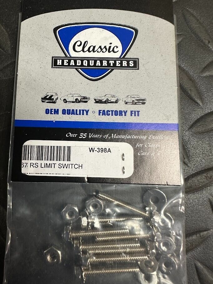 Classic Headquarters Limit Switch Hardware Set - W-398A - For Camaro RS 1967