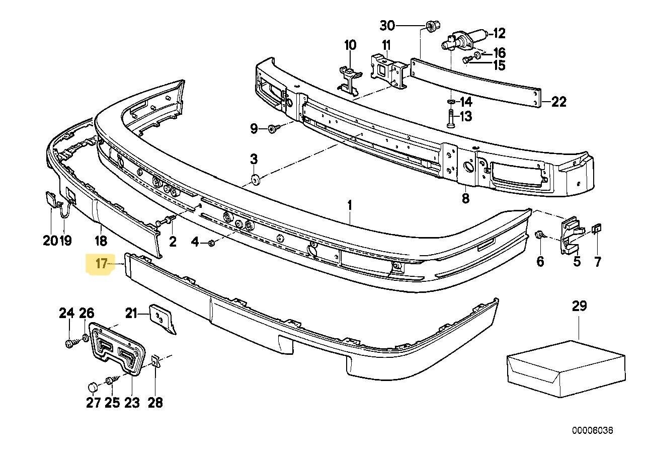 ZGL Front RH Bumper Strip - 51-11-1-945-908 - For BMW 318i, 325, M3 & More 88-91