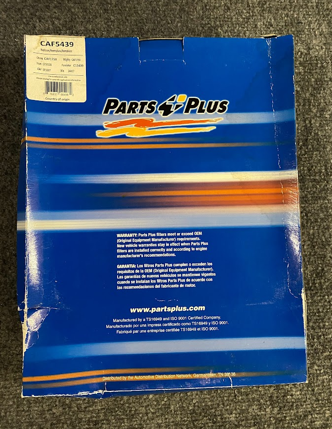 Parts Plus Cabin Air Filter - CAF5439 / 80292S5A003 - Fits Honda & Acura 97-2011
