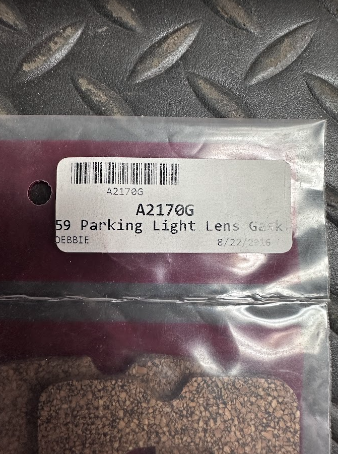 Trim Parts Marker Light Lens Gaskets - A2170G - For Chevrolet Full Size 1959