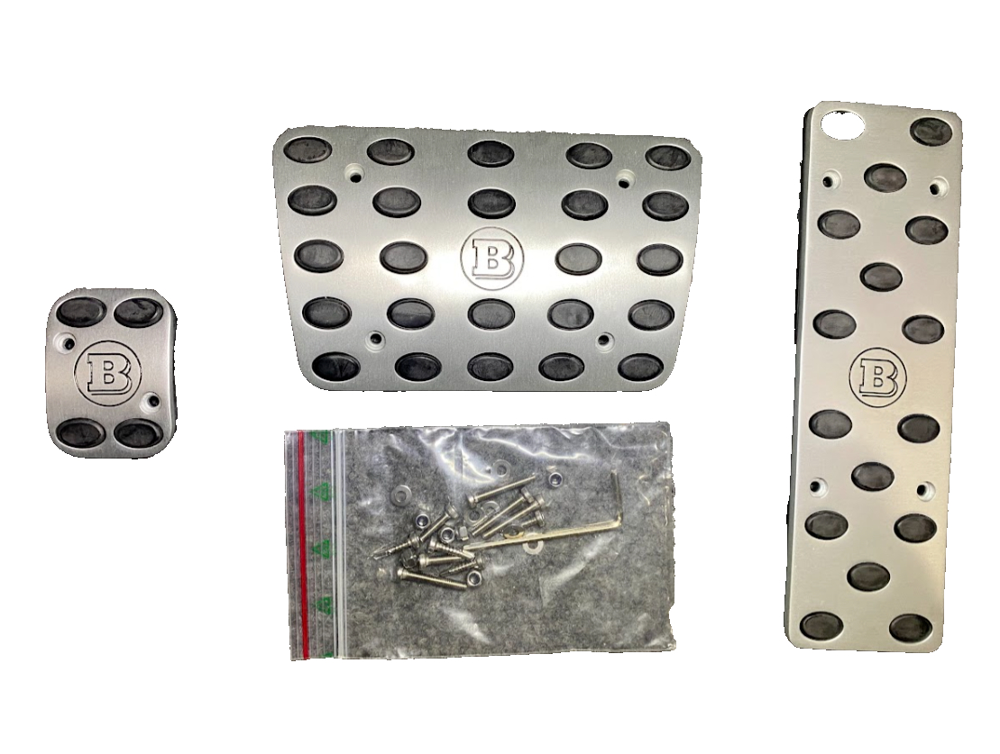 Brabus Aluminum Pedal Pad Set Matte Silver - 000-816-10 -MBZ W230 C-Class & More
