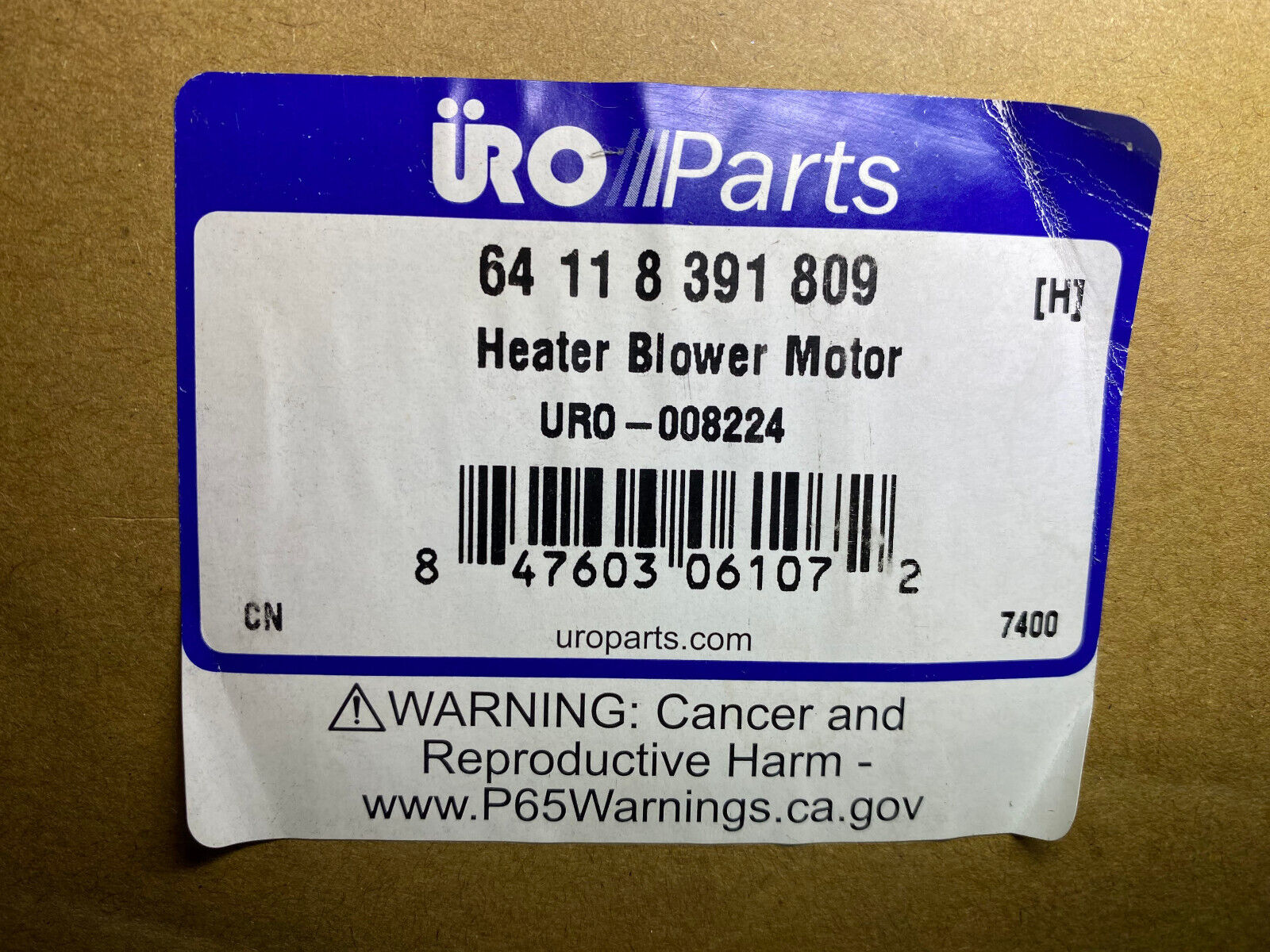 URO Parts Front Blower Motor - 64-11-8-391-809 - Fits MBZ 750iL / 740i & Others