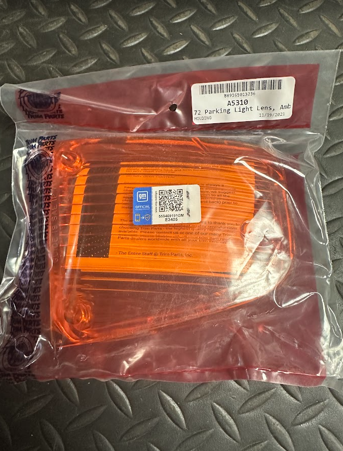 Trim Parts Parking Light Lens - A5310 - For Chevrolet Corvette 1972